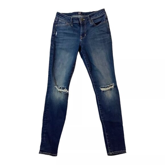 Gap Denim Jean Women's Size 28 Reg Mid Rise Legging Blue Denim - Picture 1 of 10